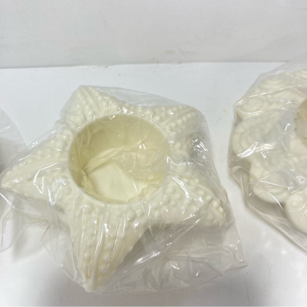 PartyLite Sea Drifters Candle Holders Tea Light Votive Bisque Set of 3 - Picture 9 of 16